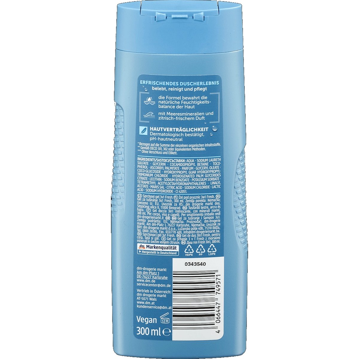 Balea Gel Douche Fraîcheur 3-en-1 – 300 ml