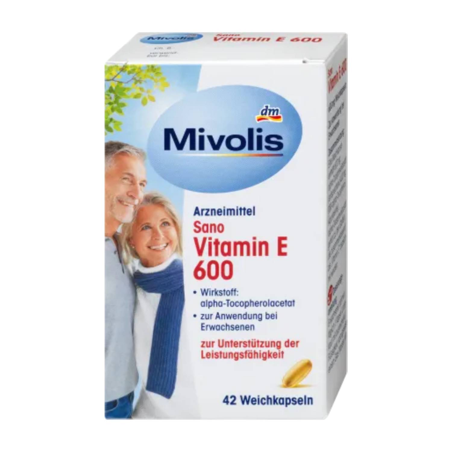 Mivolis Sano Vitamine E 600 UI – Capsules Molles (42 capsules)